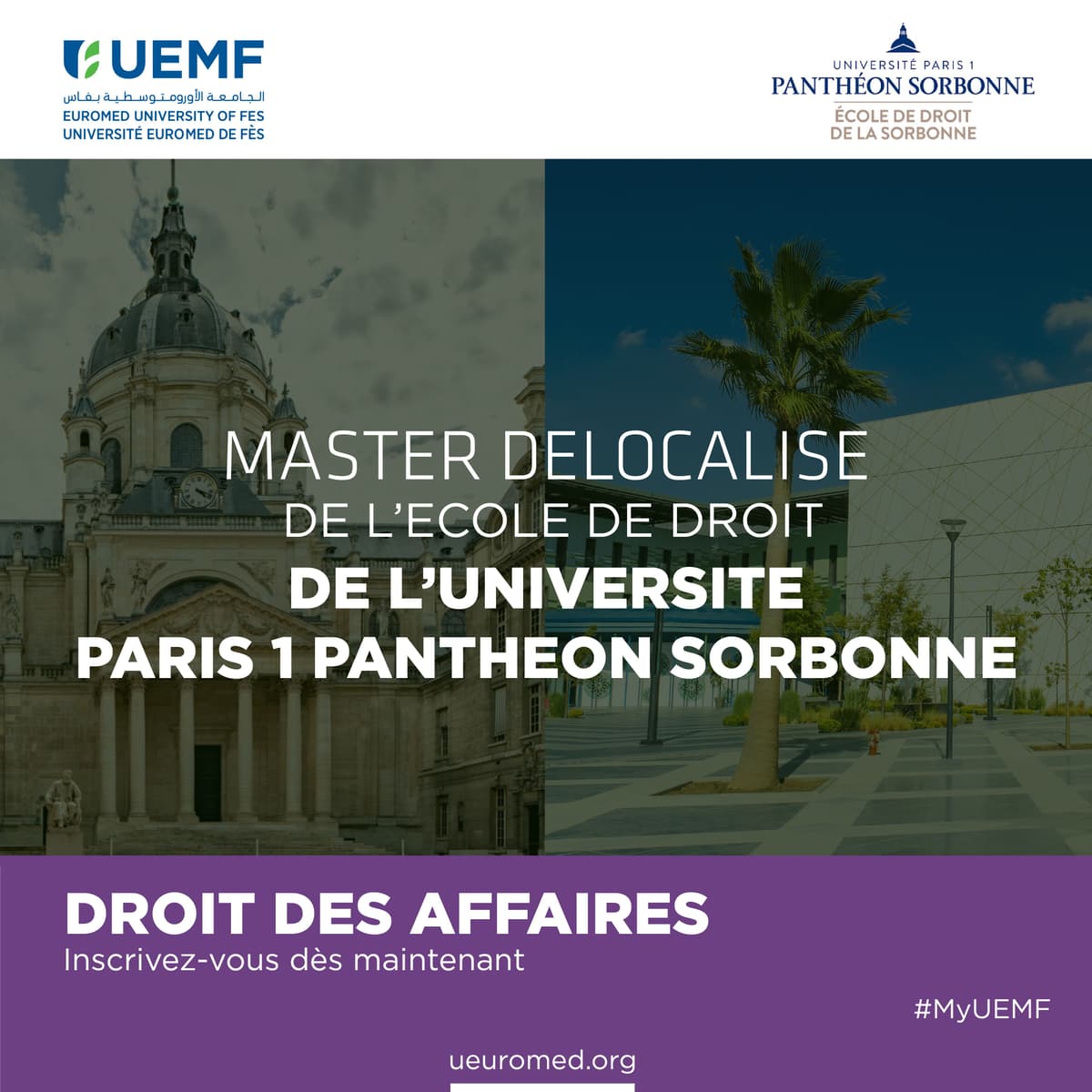 [NOUVELLE FORMATION] Master Droit des Affaires parcours franco-marocain délocalisé à l'UEMF