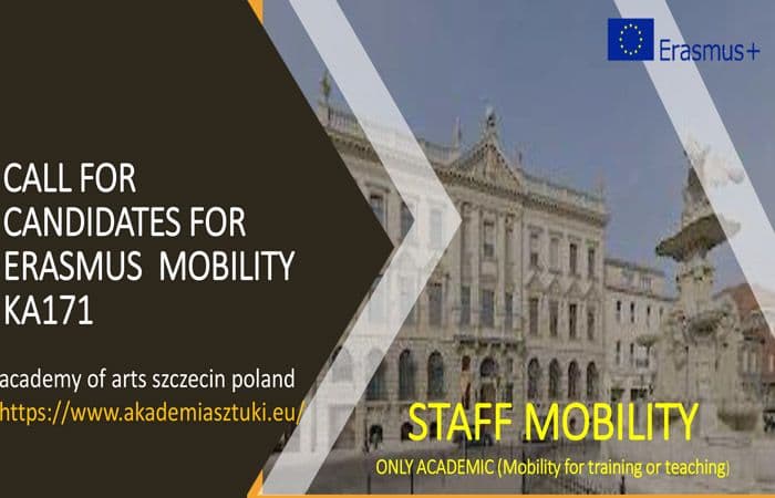 [Call For Candidates] Staff Mobility to The Academy of Arts Szczecin Poland