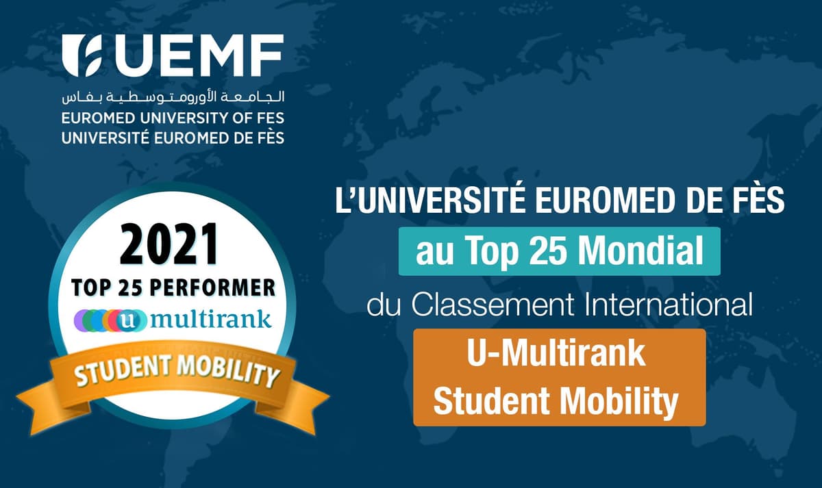 L'Université Euromed de Fès (UEMF) arrive deuxième au Top 10  des universités Africaines au classement U-Multirank 2021