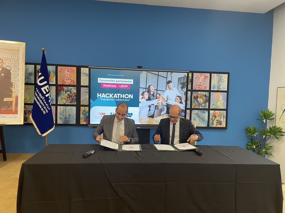 Signature d'une convention de partenariat entre l'UEMF et Webhelp Maroc 