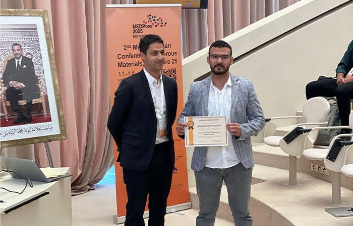 Doctorant de l’UEMF primé au congrès international MEDPore25 pour ses recherches prometteuses
