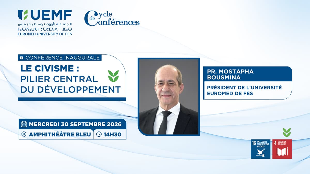 Conférence inaugurale 2026-2027 : Pr. Mostapha Bousmina intervient sur « Le civisme : pilier central du développement »