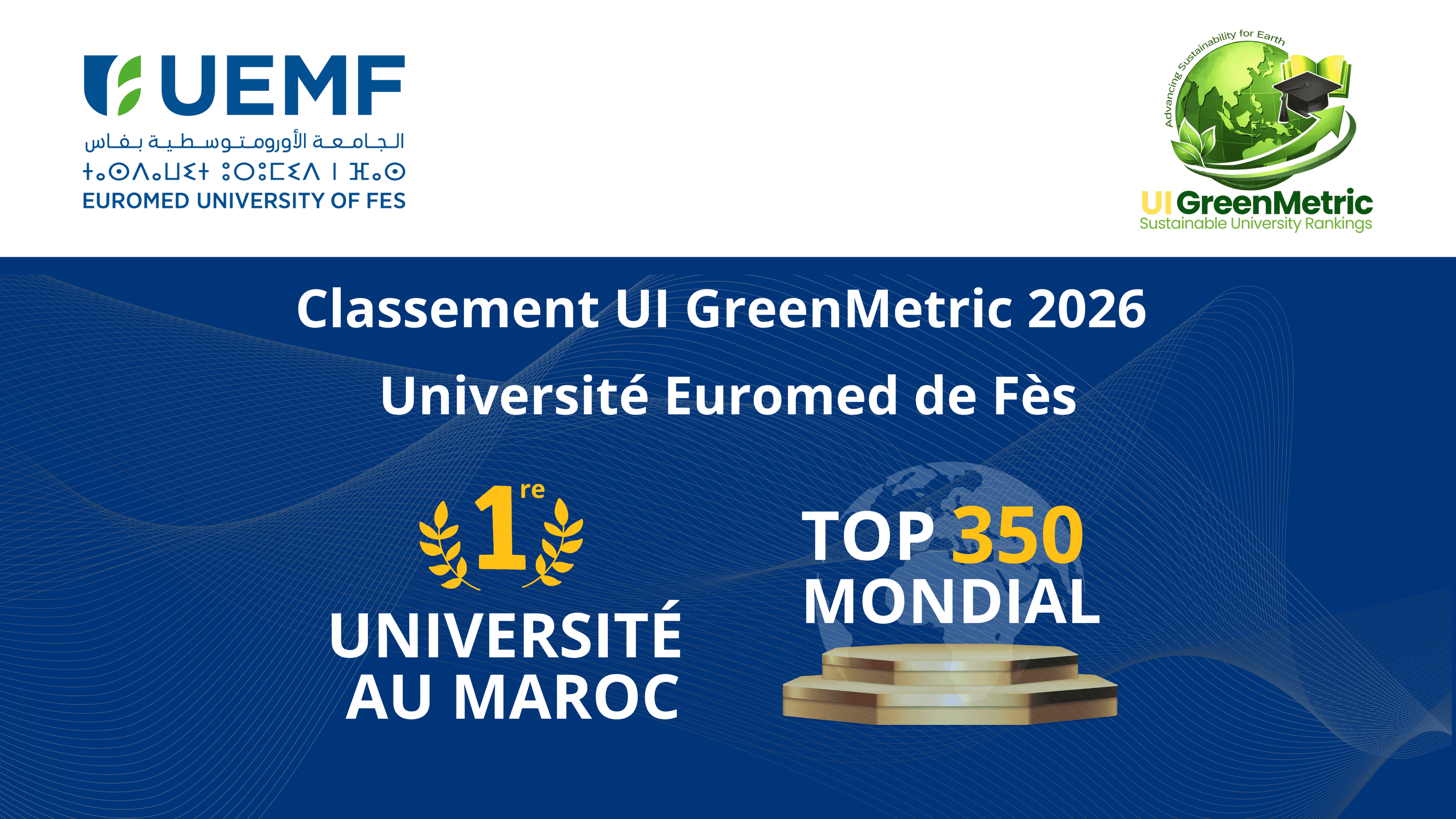 Classement international UI GreenMetric 2026 : l’Université Euromed de Fès est 1ère au Maroc et 323ème à l’échelle mondiale