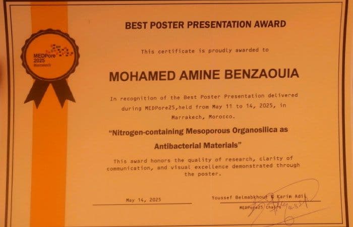 Doctorant de l’UEMF primé au congrès international MEDPore25 pour ses recherches prometteuses