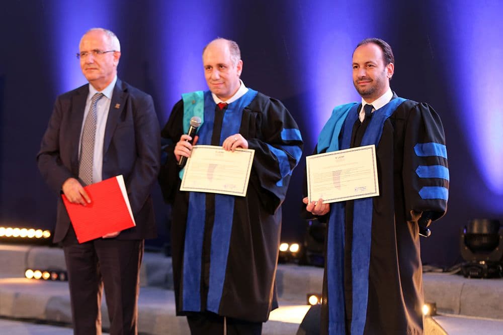 Cérémonial de promotion de grade des Professeurs Othmane Benmoussa et Hicham Sebti