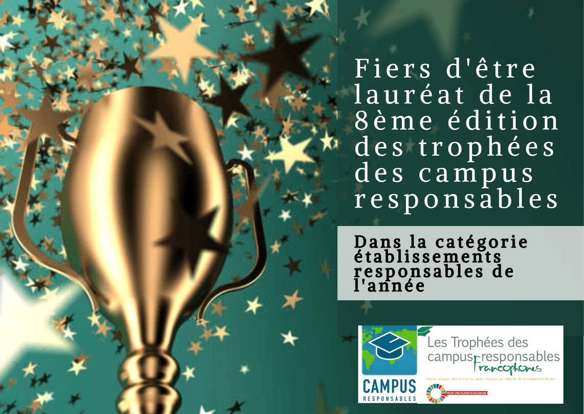 L'UEMF lauréate du Prix " CAMPUS RESPONSABLE de l'ANNEE "