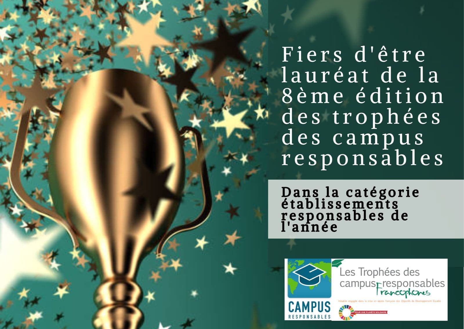 L'UEMF lauréate du Prix " CAMPUS RESPONSABLE de l'ANNEE
