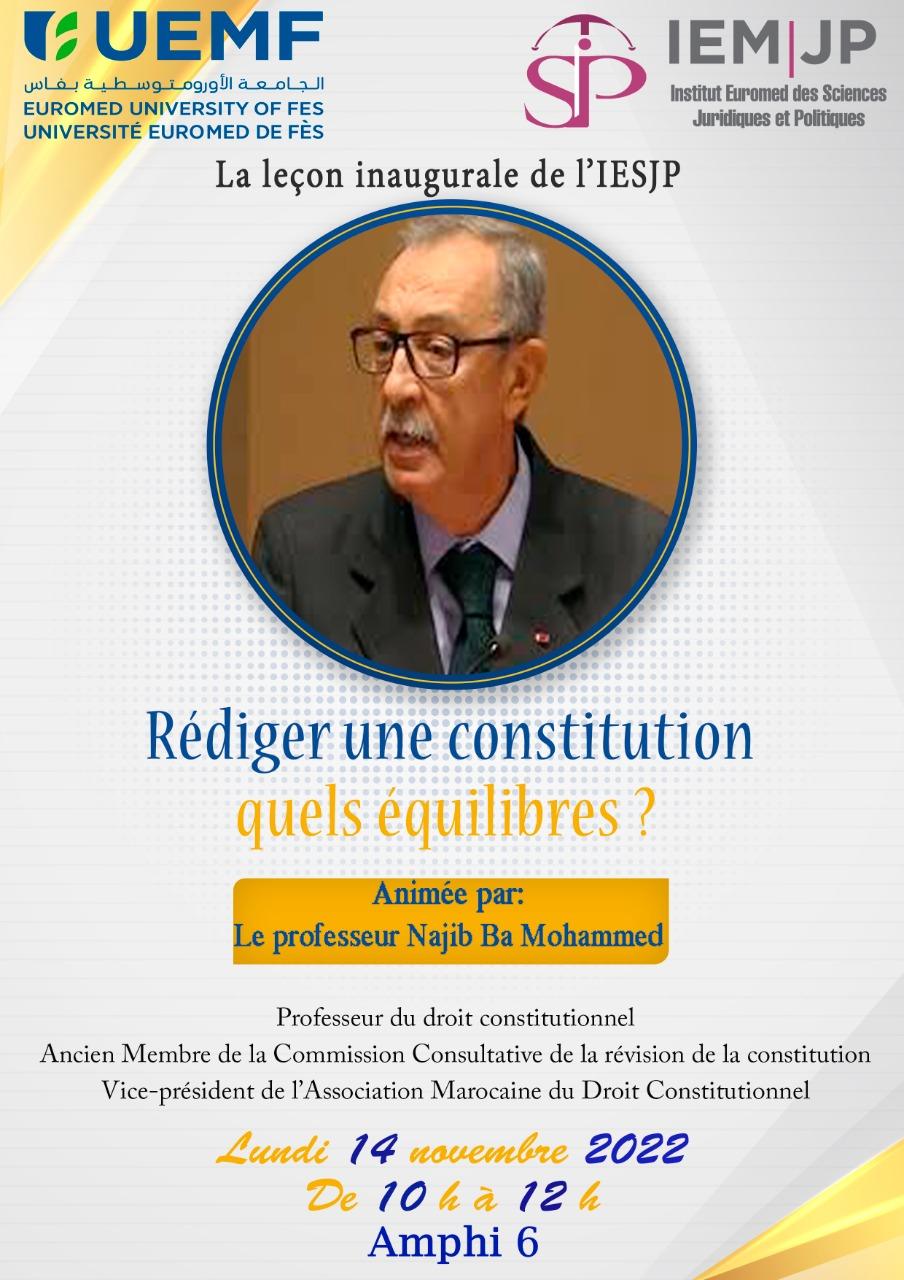 Lección del ISJP “redacción de una constitución: ¿qué equilibrios?”